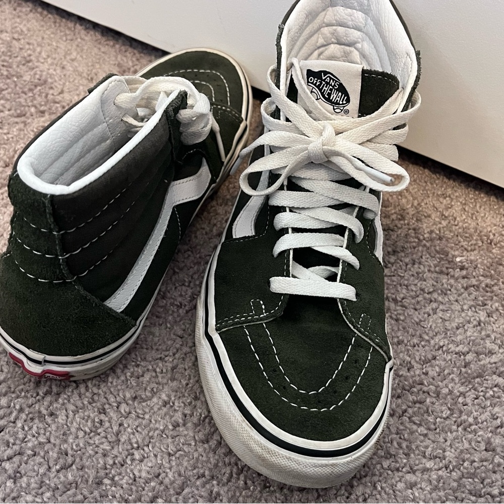 Vans High-Top Sneakers - Forest Green and White